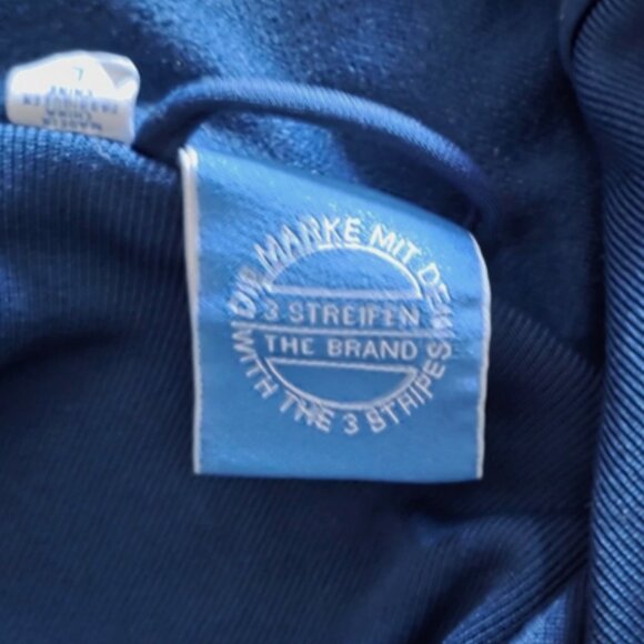 Adidas Mens Striped Full Zip Color Block Mock Neck Track Jacket Blue Size L - Picture 2 of 6